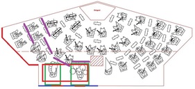 Skizze Orchesteraufstellung / Sketch with orchestra layout