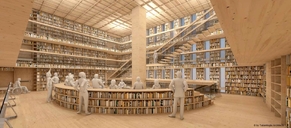 Bibliothek, gerendertes Bild | library architectural rendering