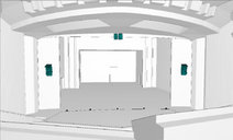 gerenderte Ansicht vom Saal / rendered view into the hall