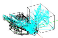 EASE Simulationsmodell mit Ray tracing  / EASE Simulation model (wire frame) with ray tracing