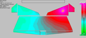 EASE Mapping des Gesamtschallpegels, vor Neugestaltung / Ease Mapping of total sound level on pit areas, before redesign