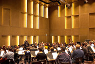 Brucknersaal während einer Orchesterprobe / Bruckner hall during an orchestra rehearsal