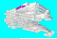 Rendermodell des Foyerbereiches / Rendered model of the lobby levels