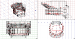 Drahtmodell des Opernhauses / wireframe model of the opera house