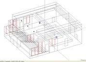 EASE-Modell Kammerspiele, Drahtgitter-Ansicht / EASE-Model Kammerspiele, wire frame view