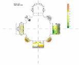 Gesamtschallpegelverteilung, Emporengeschoss, aus Messungen / total SPL distribution, measured, on first floor