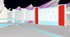 Simulationsmodell Empfangshof / Simulation Model Entrance Court