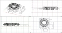 EASE-Gesamtmodell, Drahtgitter-Darstellung / EASE-Model, wire frame view