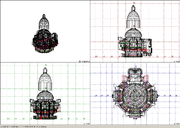  1997 EASE Drahtmodell der Frauenkirche / EASE wireframe model of the Frauenkirche